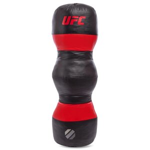 Мішок боксерський для грепплинга PVC h-119см UFC PRO UHK-75103 (d-40см, вага-32 кг, чорний-червоний)