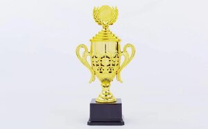 Кубок спортивний з ручками, кришкою та місцем під жетон FLASH C-866B (h-30см, b-15см, d-8см, золото)