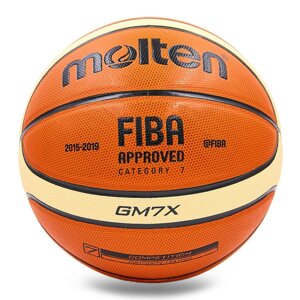 М'яч баскетбольний PU №7 MOLTEN BGM7X (PU, бутил, помаранчевий бежевий)