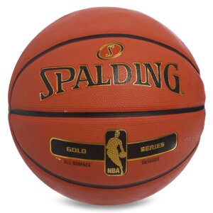 М'яч баскетбольний гумовий №7 SPALDING 83492Z NBA GOLD SERIES OUTDOOR (гума, бутил, оранжевий)