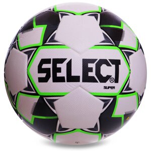 М'яч футбольний SELECT BRILLIANT SUPER FB-0570 №5 PVC клеєний білий-зелений