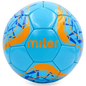 М'яч футбольний №5 PU ламін. MITER FB-6762-3 синій (№5, 5 сл., зшитий вручну)