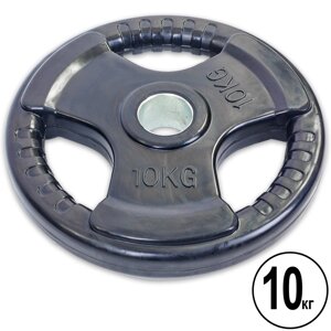Млинці (диски) обгумовані з потрійним хватом і металевою втулкою d-52мм Record TA-5706-10 10кг (чорний)