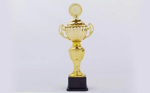 Кубок спортивний з ручками, кришкою та місцем під жетон FURORE C-F7895C (h-33см, b-13,5 см, d-8см, золо