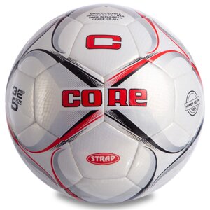 Мяч футбольный HIBRED CORE STRAP CR-014 №5 PU белый-бордовый-черный