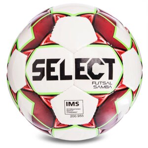 М'яч футзальний №4 SELECT FUTSAL SAMBA IMS NEW (FPUS 1200, білий-червоний-салатовий)