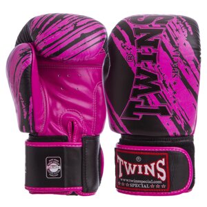 Рукавиці боксерські шкіряні TWINS FBGV-TW2PK 10-12 унцій чорний-рожевий