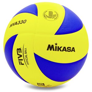 М'яч волейбольний Клеєний PU MIKASA MVA-330 (PU, №5, 5 сл., клеєний)
