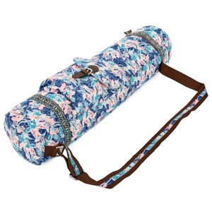 Сумка для йога килимка Yoga bag FODOKO FI-6972-6 (розмір 16смх70см, поліестер, бавовна, рожевий-блакитний)