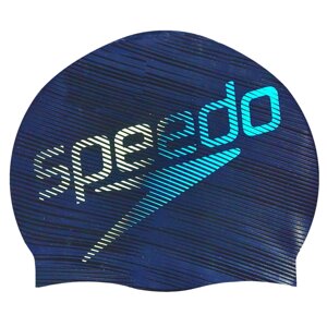 Шапочка для плавання SPEEDO SLOGAN PRINT 808385C718 (силікон, чорний-жовтий-синій)