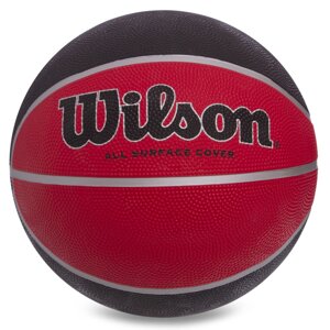 М'яч баскетбольний гумовий №7 WILSON WTB1411XB07 MVP EXP (гума, бутил, червоний-чорний)