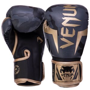 Рукавиці боксерські шкіряні на липучці VENUM ELITE BOXING VN1392-535 10-16 унцій распятновка