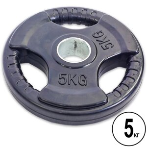 Млинці (диски) обгумовані з потрійним хватом і металевою втулкою d-52мм Record TA-5706-5 5кг (чорний)