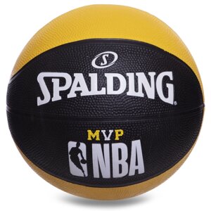 М'яч баскетбольний гумовий SPALDING NBA Mvp Color All Surface 83830Z №5 чорний-жовтий