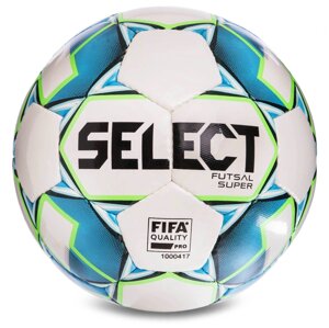 М'яч футзальний №4 SELECT FUTSAL SUPER ФІФА (FIFA APPROVED) (FPUS 1700, білий-зелений-синій) в Києві от компании Спортивный интернет - магазин "One Sport"