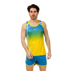 Форма для легкой атлетики мужская LIDONG LD-8301-1 M-3XL синий-желтый-зеленый в Киеве от компании Спортивный интернет - магазин "One Sport"