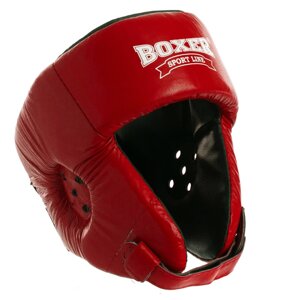 Шлем боксерский открытый кожаный BOXER 2027 M-L цвета в ассортименте