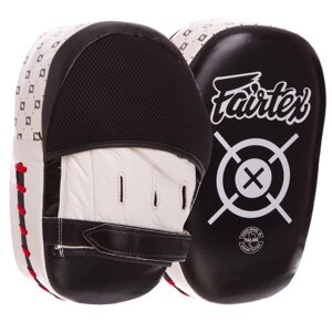 Лапа Вигнута (1шт) шкіряна FAIRTEX FMV11 (кріплення на липучці, р-р 27х19х8см, чорний-білий)