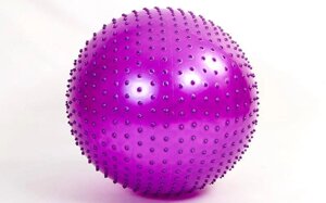 М'яч для фітнесу (фітбол) масажний 65см Zelart FI-1987-65 (PVC, 1100г кольору,в асор, ABS технолог)