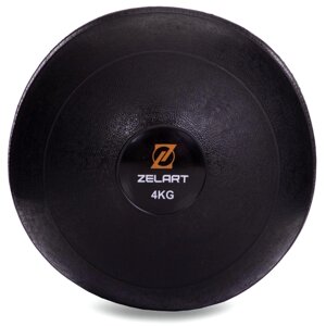 М'яч медичний слембол для кроссфита Zelart SLAM BALL FI-2672-4 4кг чорний