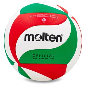 М'яч волейбольний Клеєний PU MOLTEN V5M4500 (PU, №5, 5 сл., клеєний)