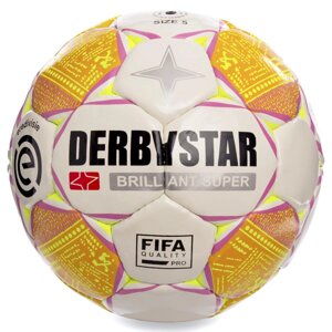 М'яч футбольний №5 PU ламін. DERBYSTAR BRILLIANT SUPER FB-2187 (№5, 5 сл., зшитий вручну,
