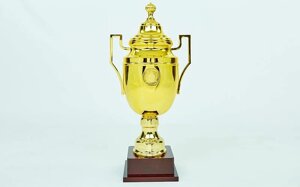 Кубок спортивний з ручками і кришкою GREEK C-1314B (пластик, h-58см, b-27см, d чаші-16см, золото)