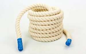 Канат для кроссфита COMBAT BATTLE ROPE UR R-6227-12 (бавовна, l-12м, d-4см, білий) в Києві от компании Спортивный интернет - магазин "One Sport"