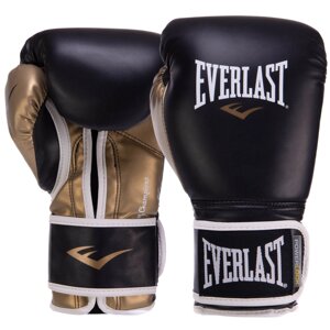 Рукавички боксерські EVERLAST POWERLOCK P00000724 16 унцій чорний-золотий