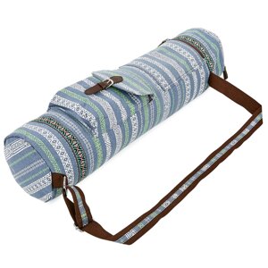 Сумка для йога килимка Yoga bag FODOKO FI-6972-7 (розмір 16смх70см, поліестер, бавовна, сірий-синій)
