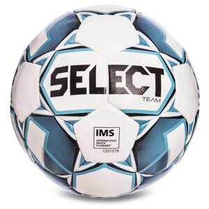 Мяч футбольный SELECT TEAM IMS №5 белый-голубой
