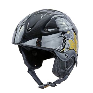 Шлем горнолыжный MOON Zelart MS-2947-S S черный-золотой