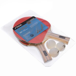 Набір для настільного тенісу 2 ракетки, 3 м'ячі STIGA SGA-1220111701 SABLE (деревина, гума)