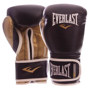 Рукавички боксерські EVERLAST POWERLOCK P00000723 14 унцій чорний-золотий