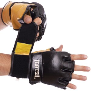 Рукавички для змішаних єдиноборств MMA шкіряні MATSA ME-2010 M-XL кольори в асортименті