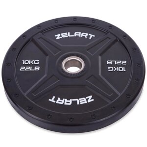 Бамперні диски для кроссфита Bumper Plates гумові d-51мм Zelart TA-2258-10 10кг (d-45см, чорний) в Києві от компании Спортивный интернет - магазин "One Sport"