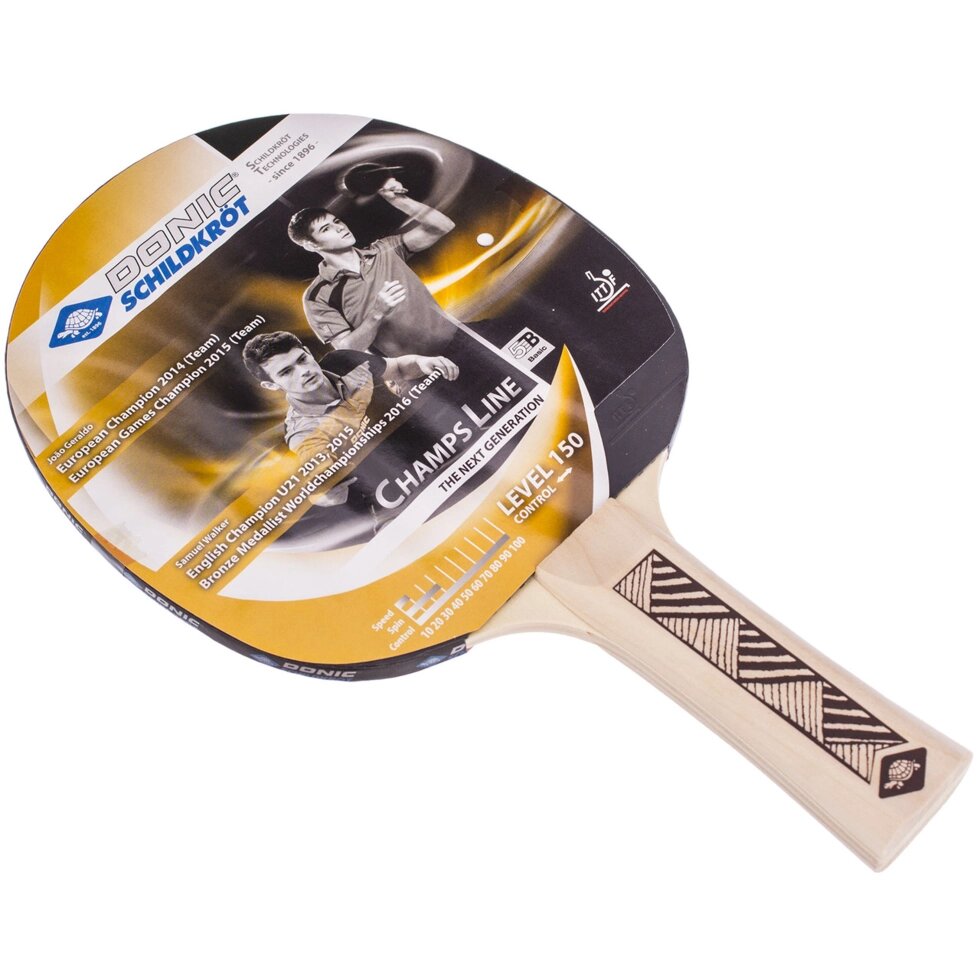 Ракетка для настільного тенісу 1 штука DONIC LEVEL 150 MT-705116 CHAMPS LINE (деревина, гума) від компанії Спортивний інтернет - магазин "One Sport" - фото 1