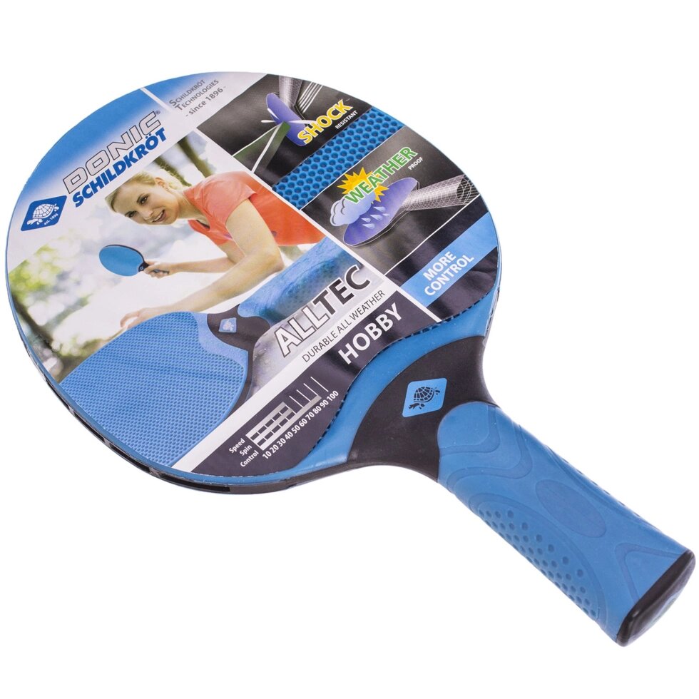 Ракетка для настільного тенісу 1 штука DONIC МТ-733014 ALLTEC HOBBY (пластик, гума) від компанії Спортивний інтернет - магазин "One Sport" - фото 1