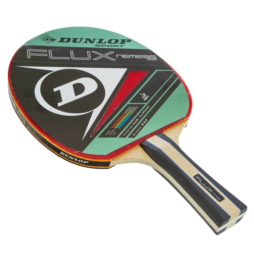 Ракетка для настільного тенісу 1 штука DUNLOP MT-679204 FLUX NEMESIS (деревина, гума) від компанії Спортивний інтернет - магазин "One Sport" - фото 1