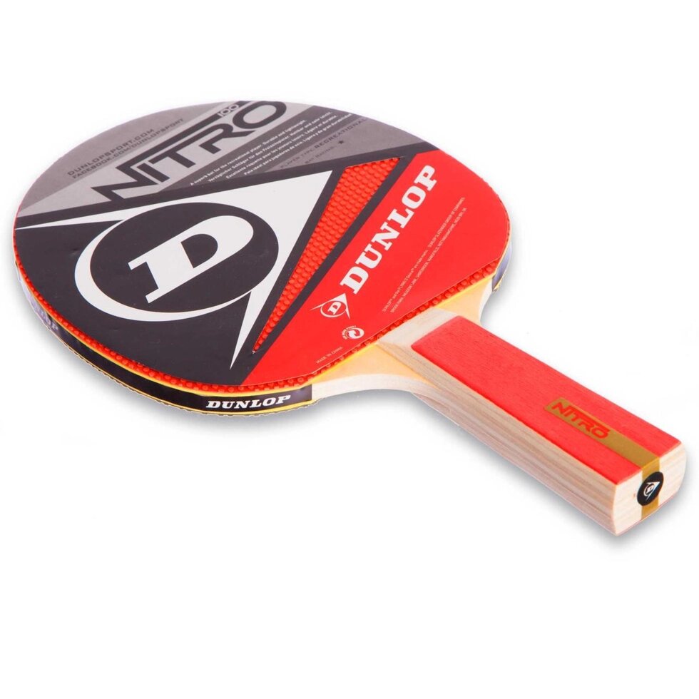Ракетка для настільного тенісу 1 штука DUNLOP MT-679209 POWER NITRO (деревина, гума) від компанії Спортивний інтернет - магазин "One Sport" - фото 1