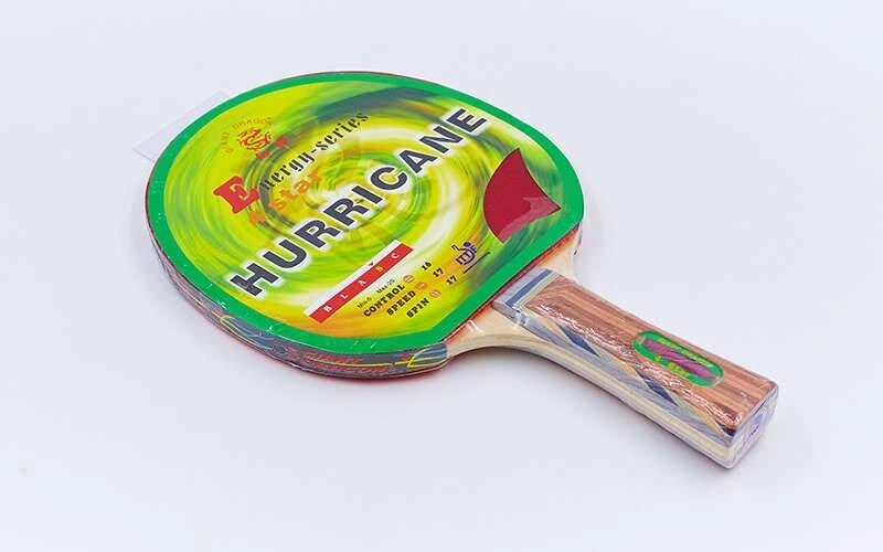 Ракетка для настільного тенісу 1 штука GIANT DRAGON HURRICANE 4* MT-5690 (деревина, гума) 92411 від компанії Спортивний інтернет - магазин "One Sport" - фото 1