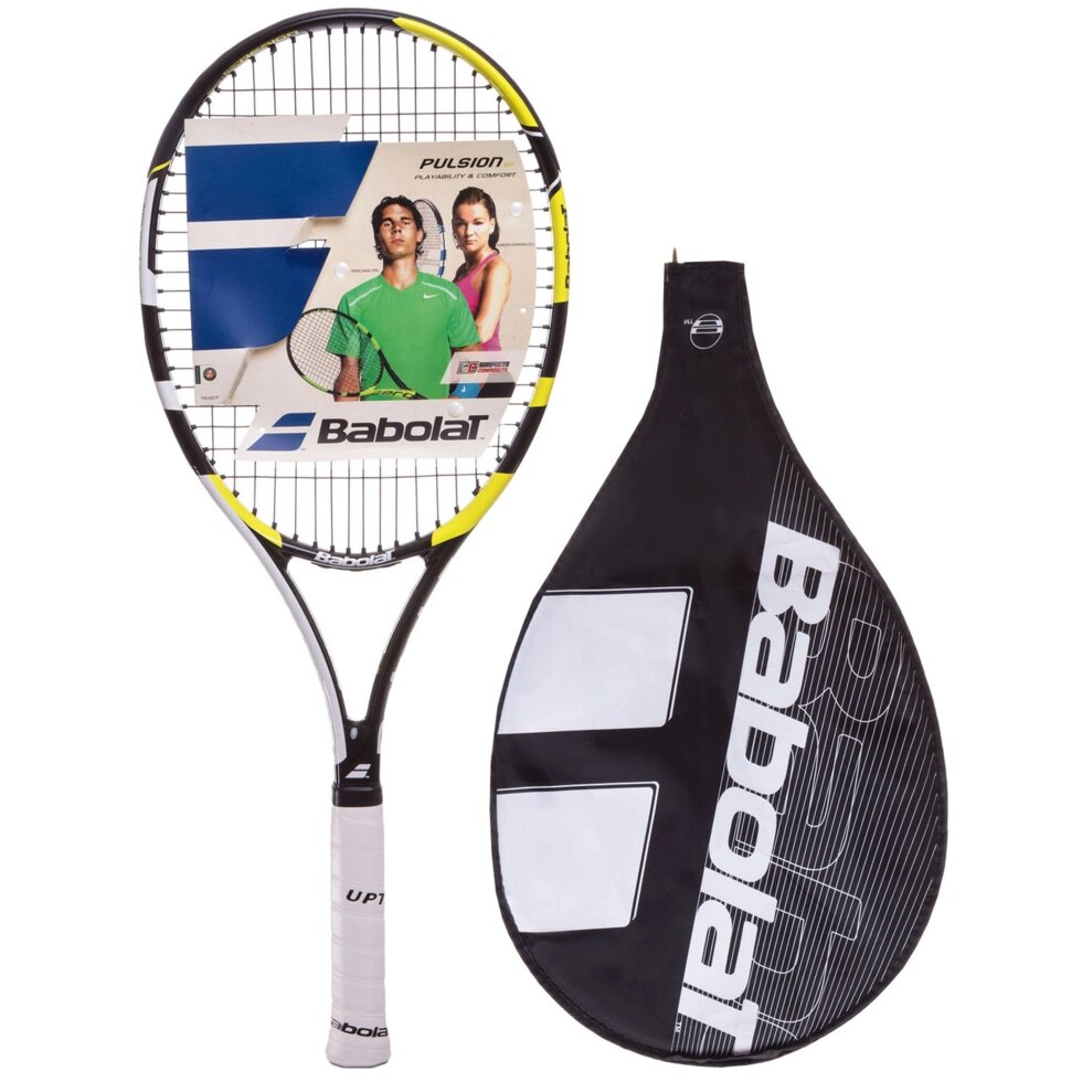 Ракетка для великого тенісу BABOLAT BB121175-14202 PULSION 105 TENNIS RACKET U-SEX BLK, L3 блакитний від компанії Спортивний інтернет - магазин "One Sport" - фото 1