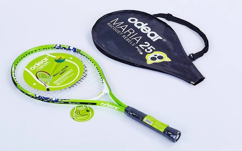 Ракетка для великого тенісу дитяча ODEAR BT-5508-25 (алюміній, 8-9 років, 25in, зелений) від компанії Спортивний інтернет - магазин "One Sport" - фото 1