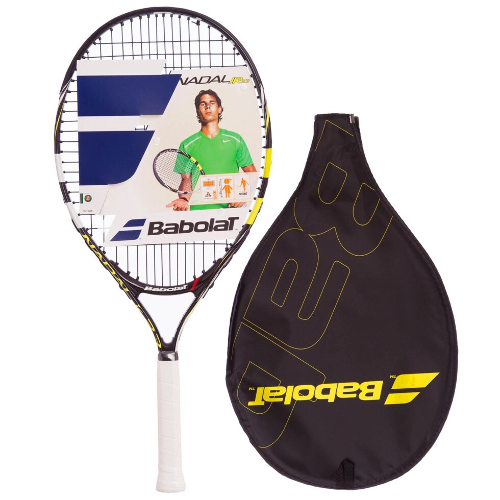 Ракетка для великого тенісу юніорська BABOLAT 140132-142 NADAL JUNIOR 23 (чорний-жовтий) від компанії Спортивний інтернет - магазин "One Sport" - фото 1