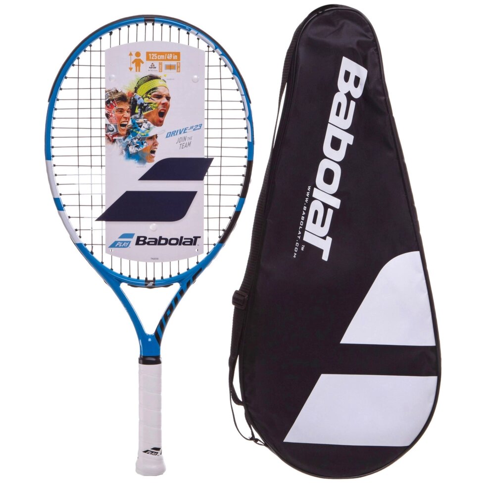 Ракетка для великого тенісу юніорська BABOLAT BB140216-136 DRIVE JUNIOR 23 блакитний від компанії Спортивний інтернет - магазин "One Sport" - фото 1