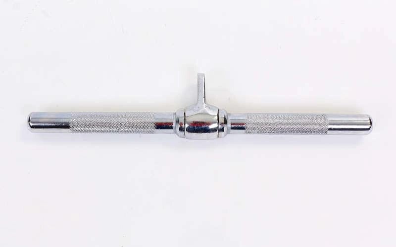 Ручка для тяги на трицепс, біцепс пряма c обертовим підвісом з насічкою Record TA-5701 (l-40см) від компанії Спортивний інтернет - магазин "One Sport" - фото 1