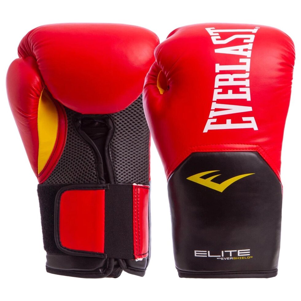 Рукавички боксерські EVERLAST PRO ELITE STYLE P00001198 14 унцій червоний-чорний від компанії Спортивний інтернет - магазин "One Sport" - фото 1