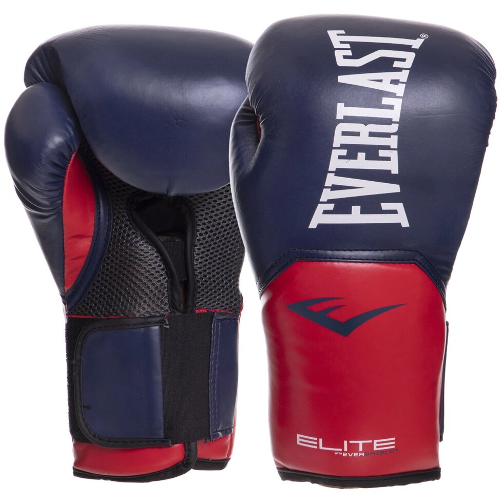 Рукавички боксерські EVERLAST PRO ELITE STYLE P00001203 14 унцій темно-синій-червоний від компанії Спортивний інтернет - магазин "One Sport" - фото 1