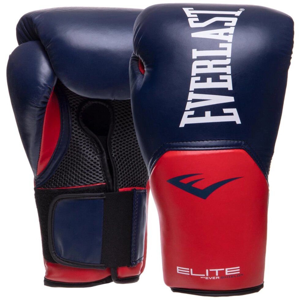 Рукавички боксерські EVERLAST PRO ELITE STYLE P00001204 16 унцій темно-синій-червоний від компанії Спортивний інтернет - магазин "One Sport" - фото 1