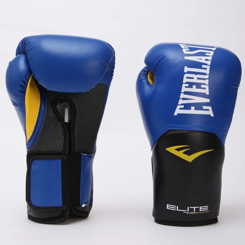 Рукавички боксерські EVERLAST PRO ELITE STYLE P00001205 14 унцій синій-чорний від компанії Спортивний інтернет - магазин "One Sport" - фото 1